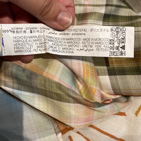 Zara TRF Pink, Green, Cream Plaid Check Satin Midi Maxi sun dress - Picture 11 of 13